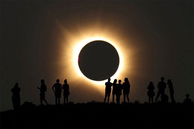 Solar Eclipse 2026 showing the Moon covering most of the Sun